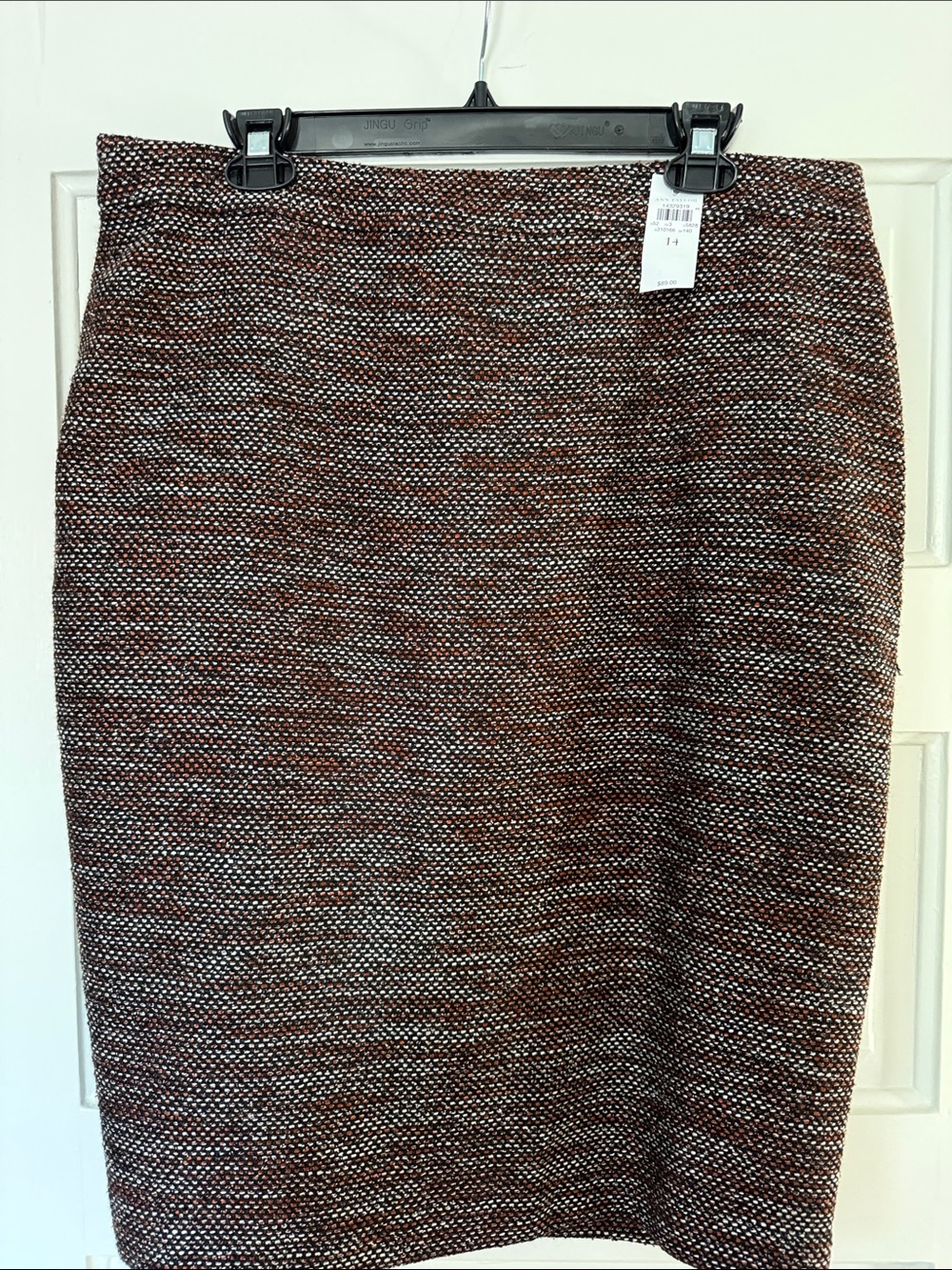 Ann Taylor Burgundy and Black Tweed Pencil Skirt